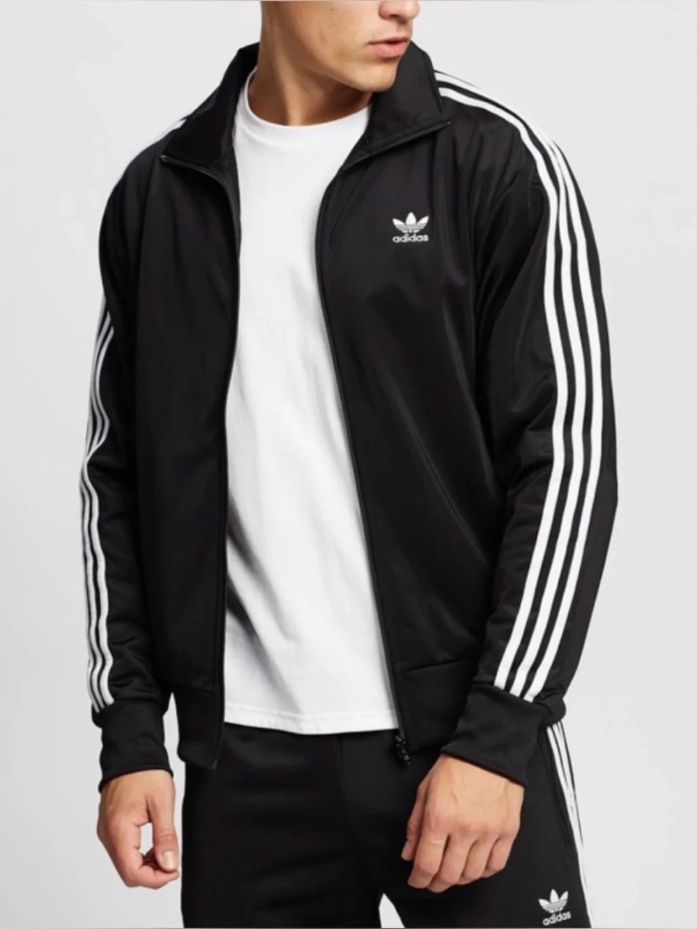 Adidas Originals Firebird Track Jacket Black White Trefoil Stripes Size S - Picture 1 of 8